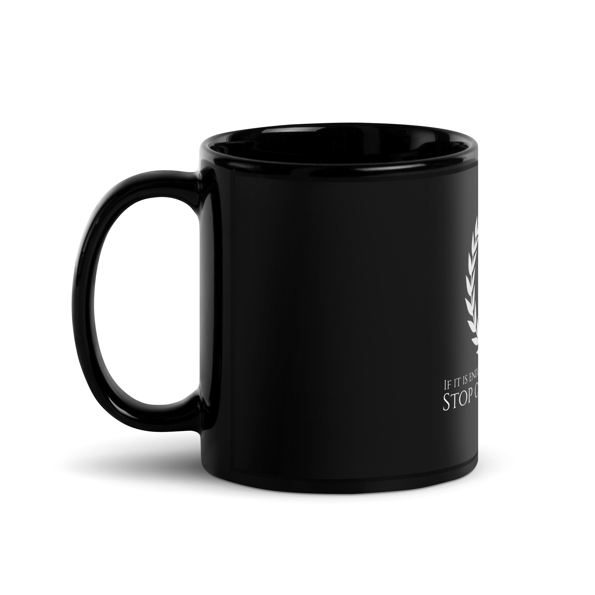 Marcus Aurelius Quote - Stop Complaining - Stoic Philosophy Black Glossy Mug