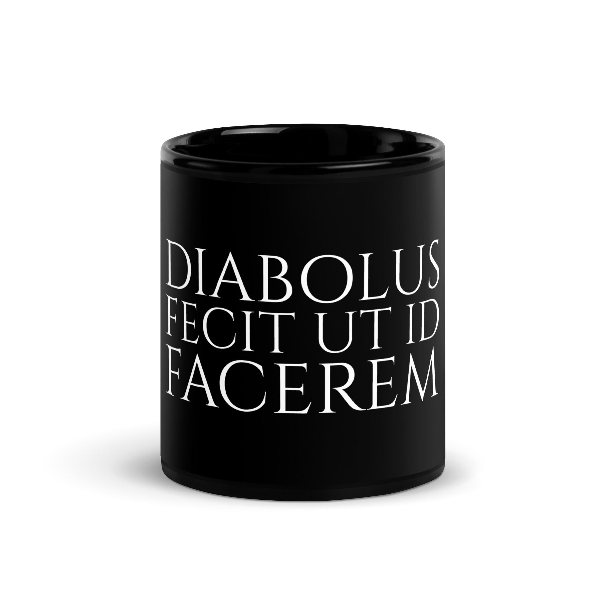 The Devil Made Me Do It - Latin Language Black Glossy Mug