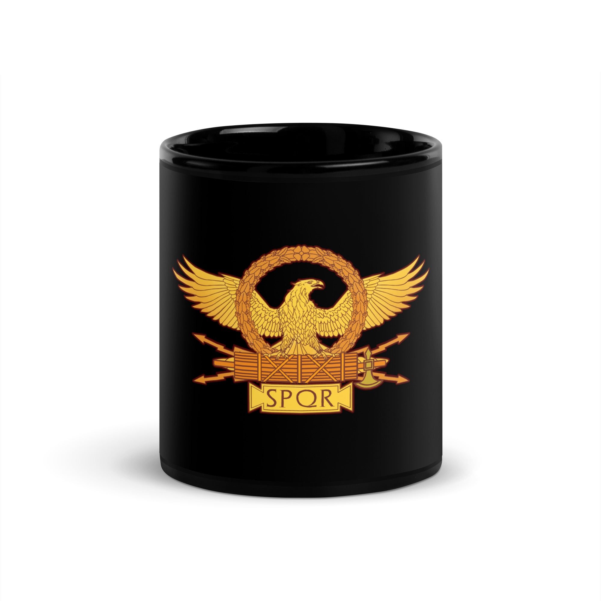 Roman Eagle Black Glossy Mug