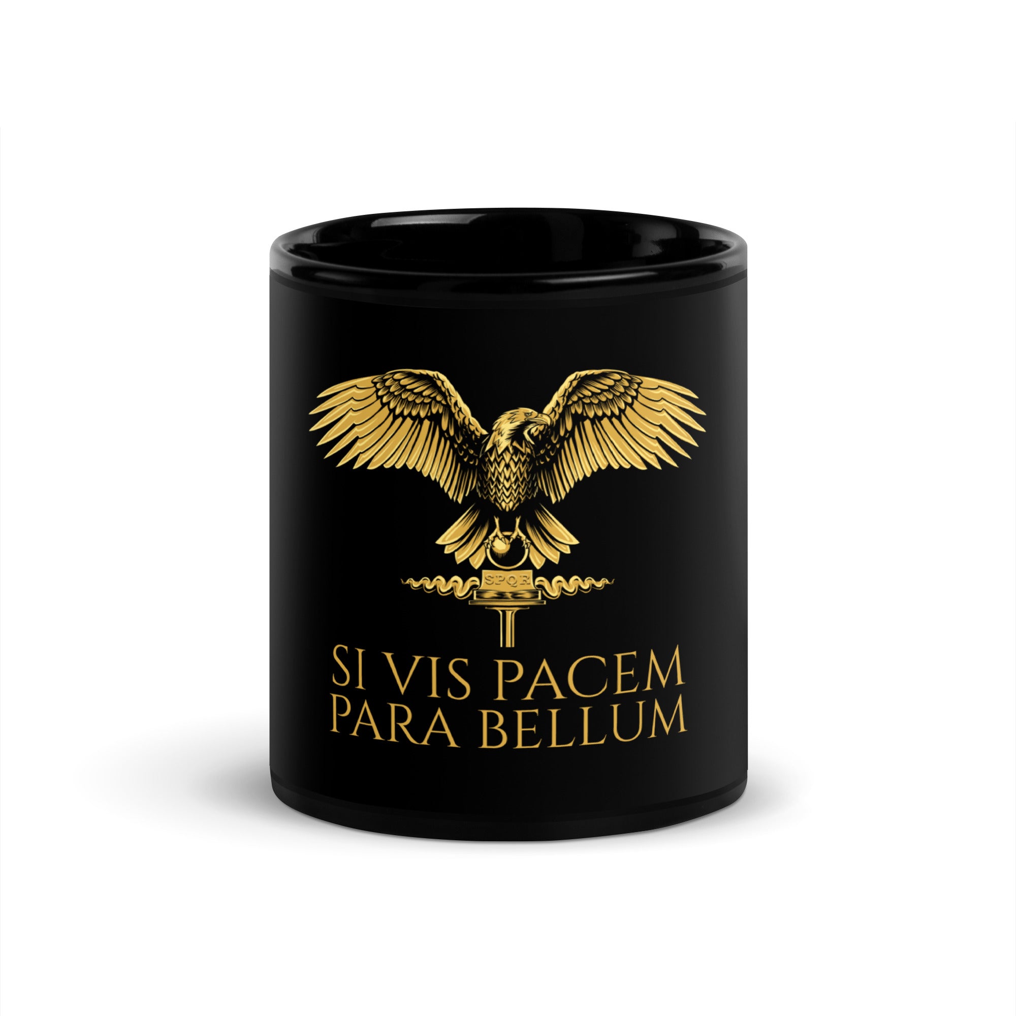 Latin Quote - Si Vis Pacem Para Bellum - Ancient Rome Black Glossy Mug