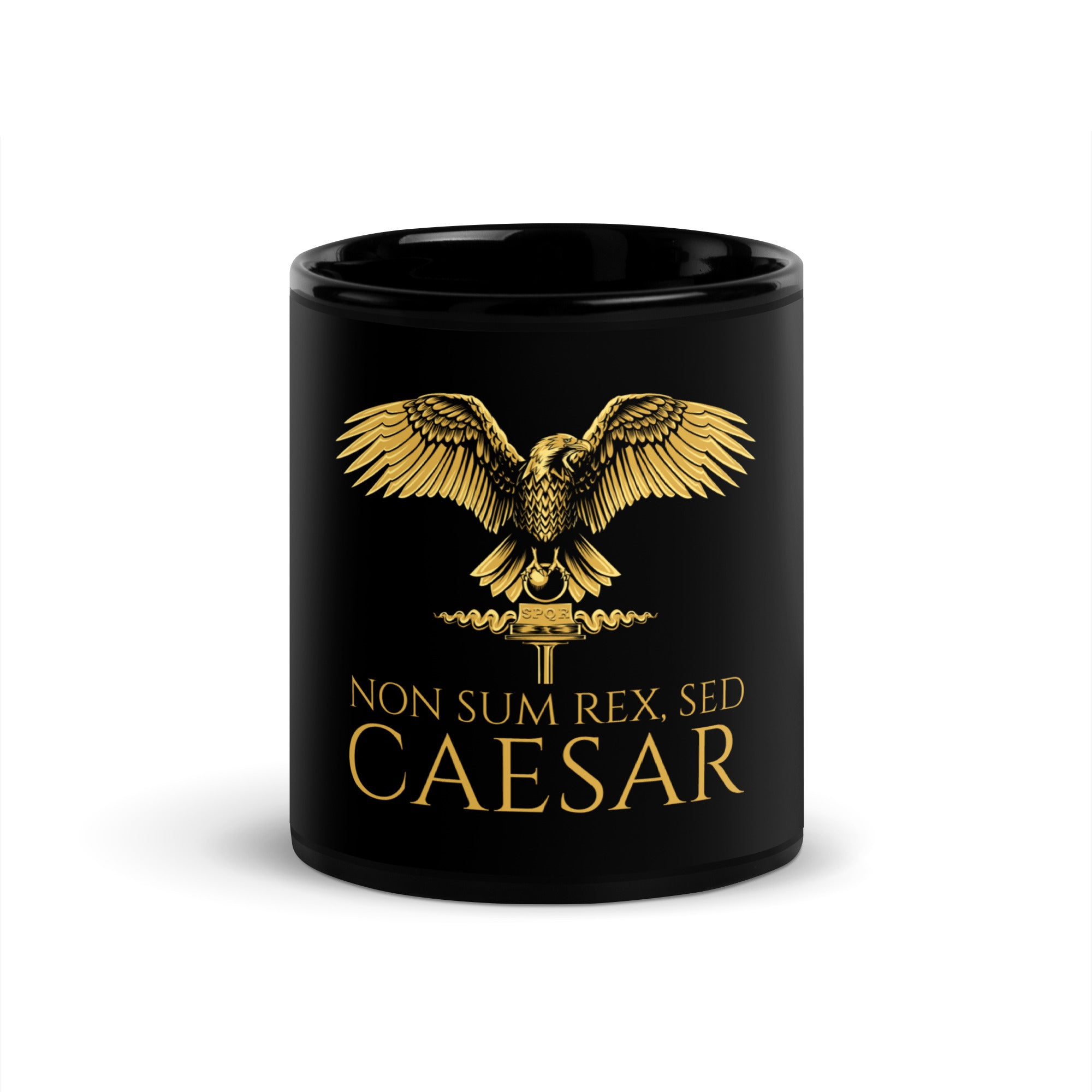 Non Sum Rex, Sed Caesar - Ancient Rome - Classical Latin - Black Glossy Mug