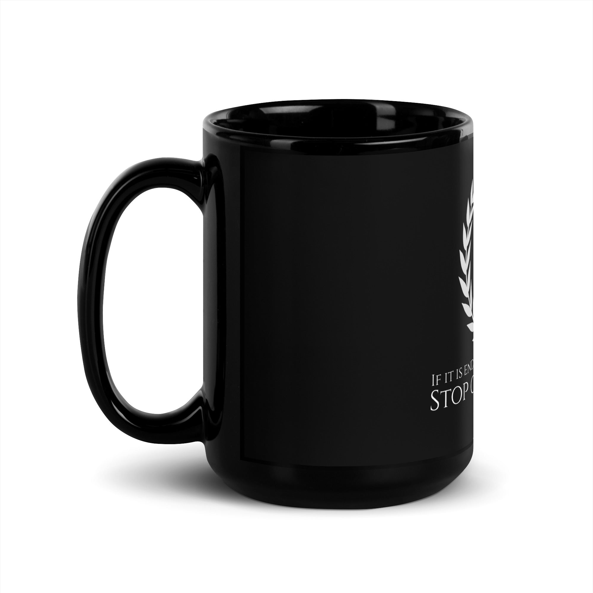 Marcus Aurelius Quote - Stop Complaining - Stoic Philosophy Black Glossy Mug