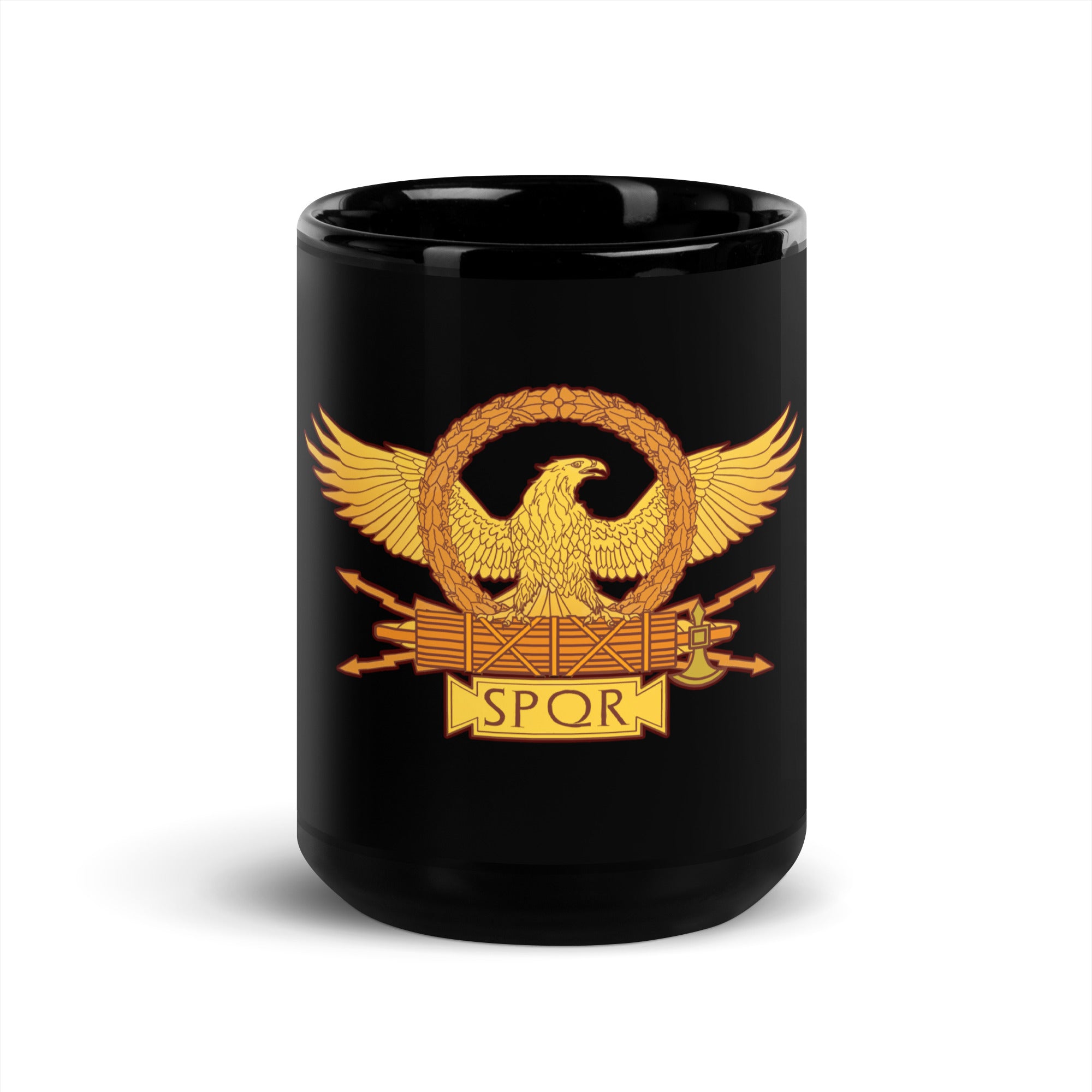 Roman Eagle Black Glossy Mug