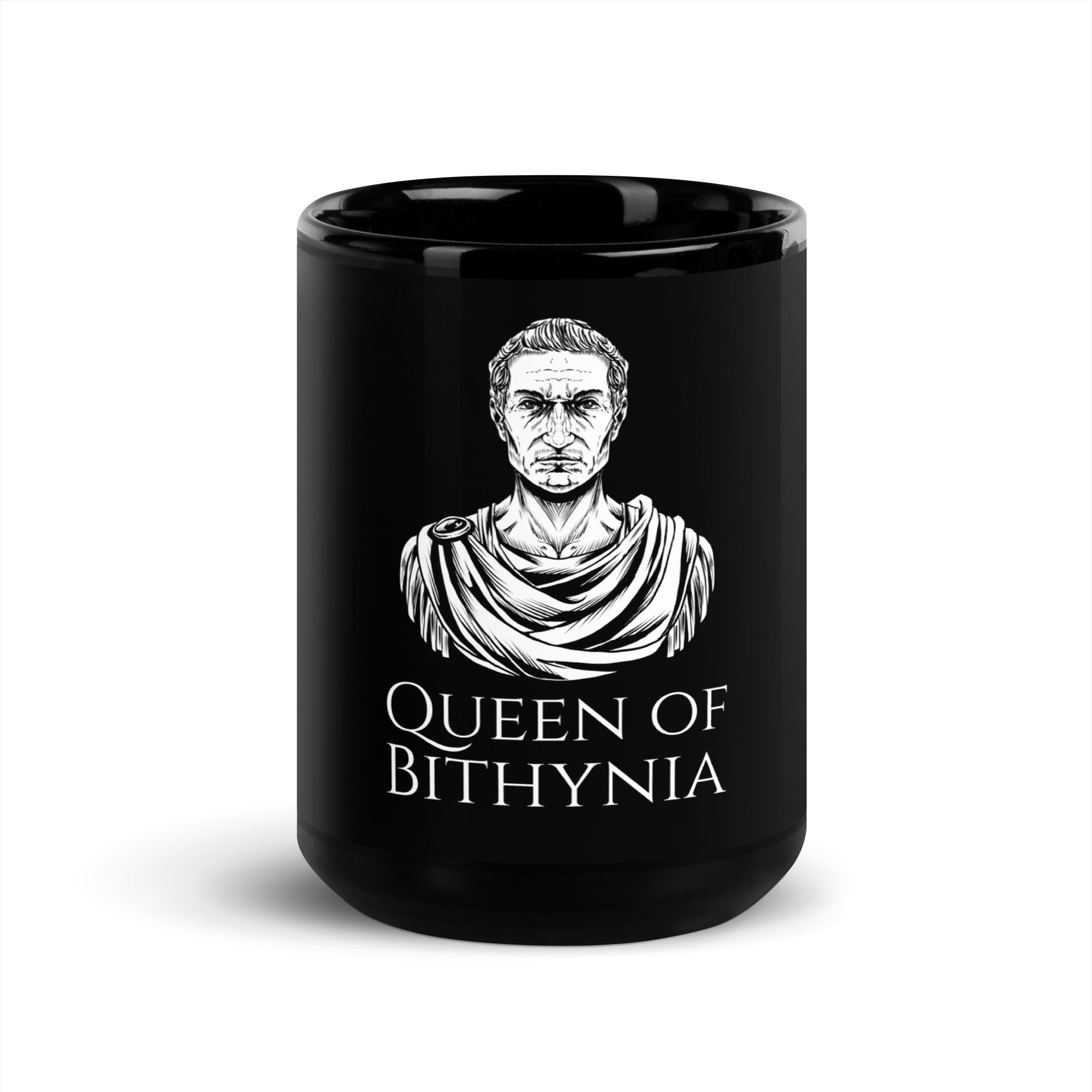 Gaius Julius Caesar - Queen Of Bithynia - Ancient Rome Black Glossy Mug