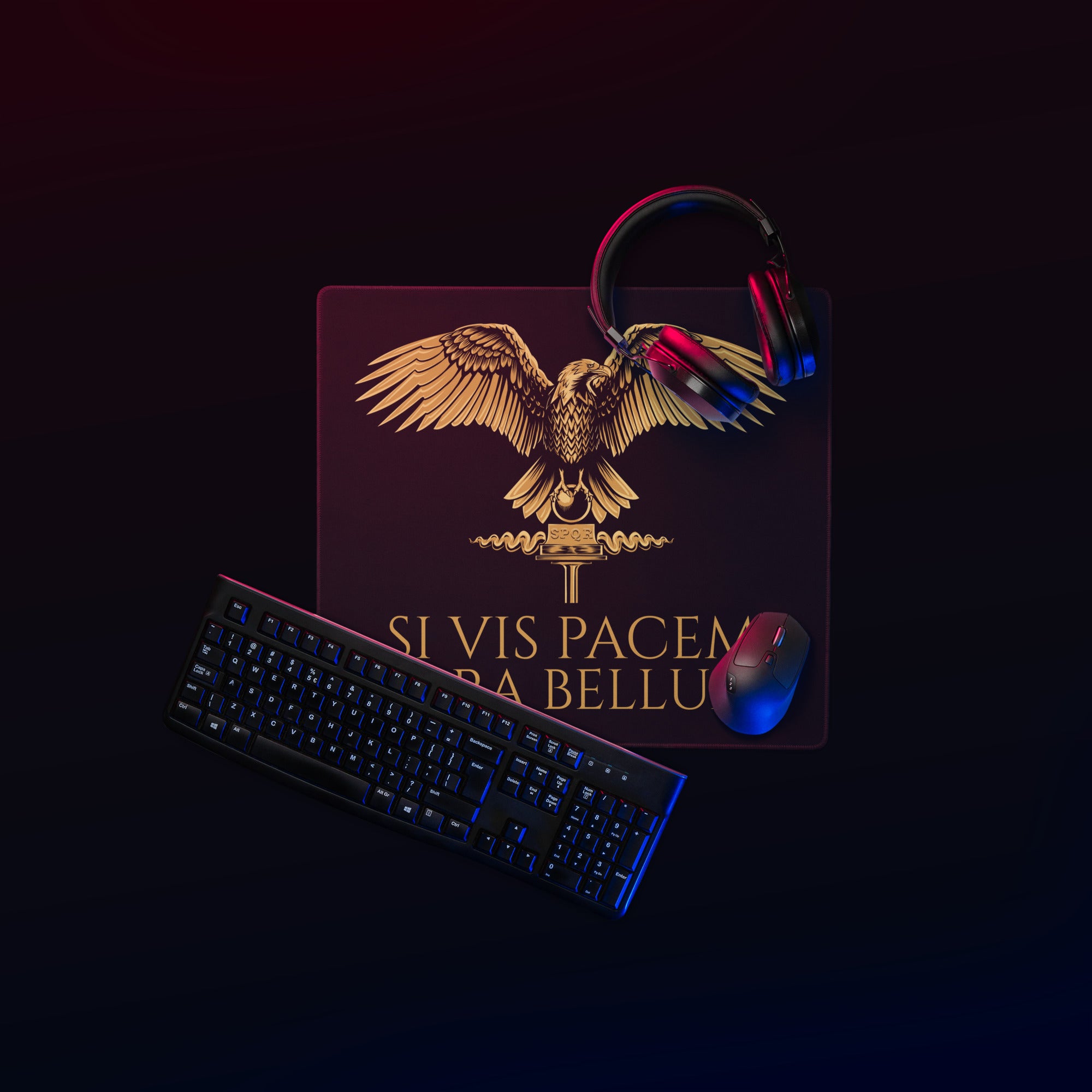 Latin Quote - Si Vis Pacem Para Bellum - Ancient Rome Gaming Mouse Pad