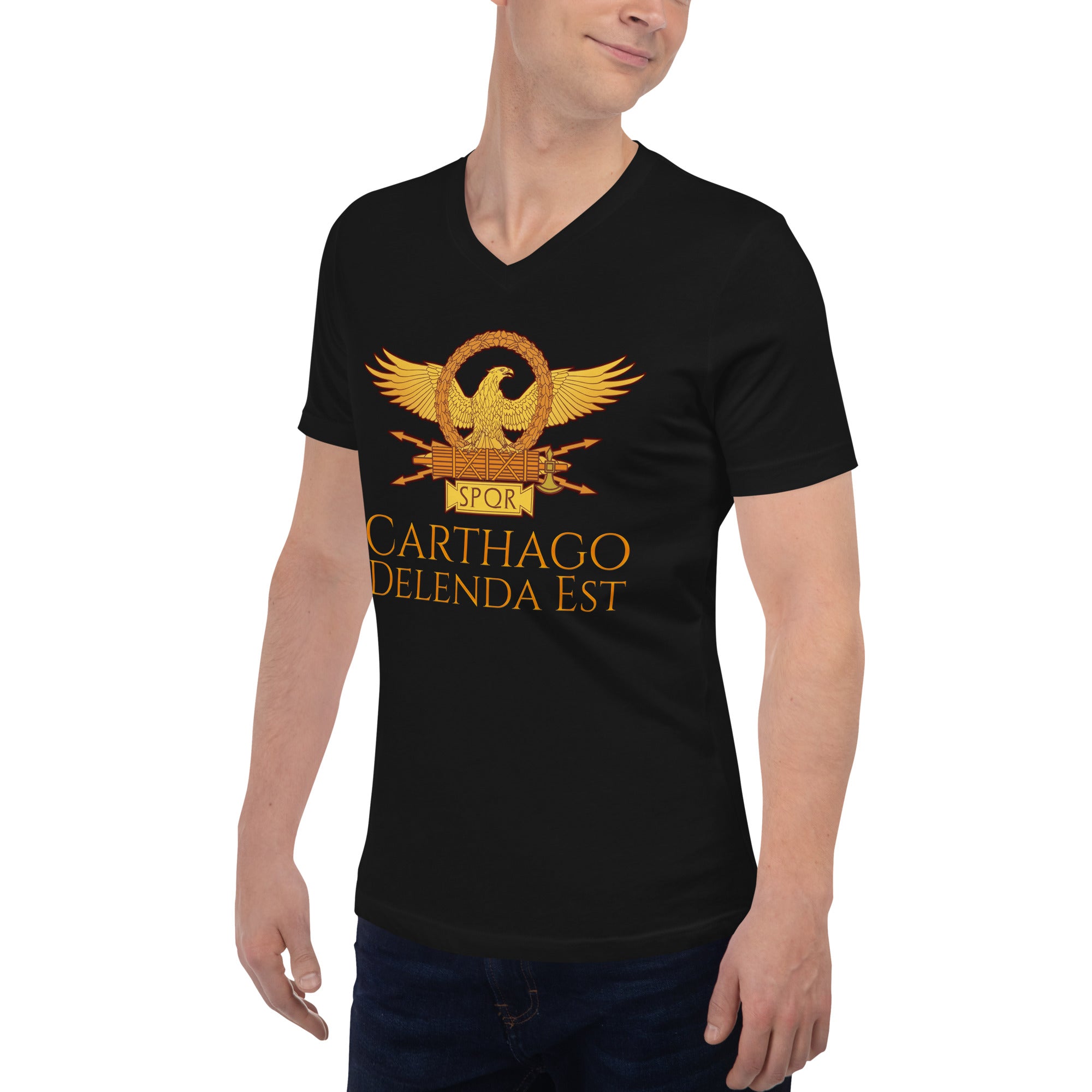 Carthago Delenda Est - Ancient Rome - Unisex Short Sleeve V-Neck T-Shirt