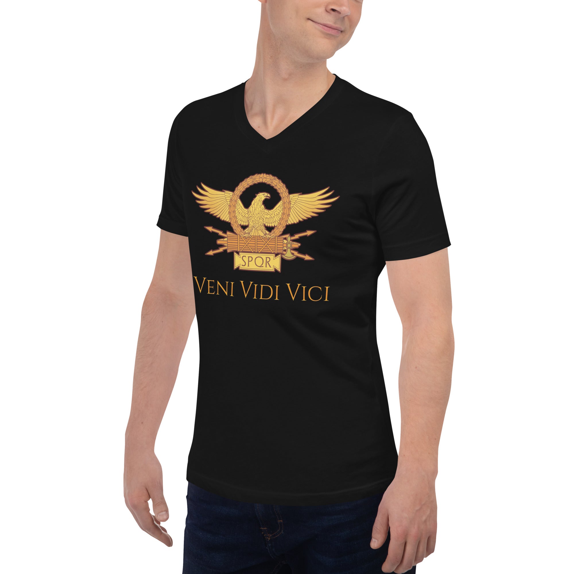 Veni Vidi Vici - Julius Caesar - Ancient Rome - Unisex Short Sleeve V-Neck T-Shirt