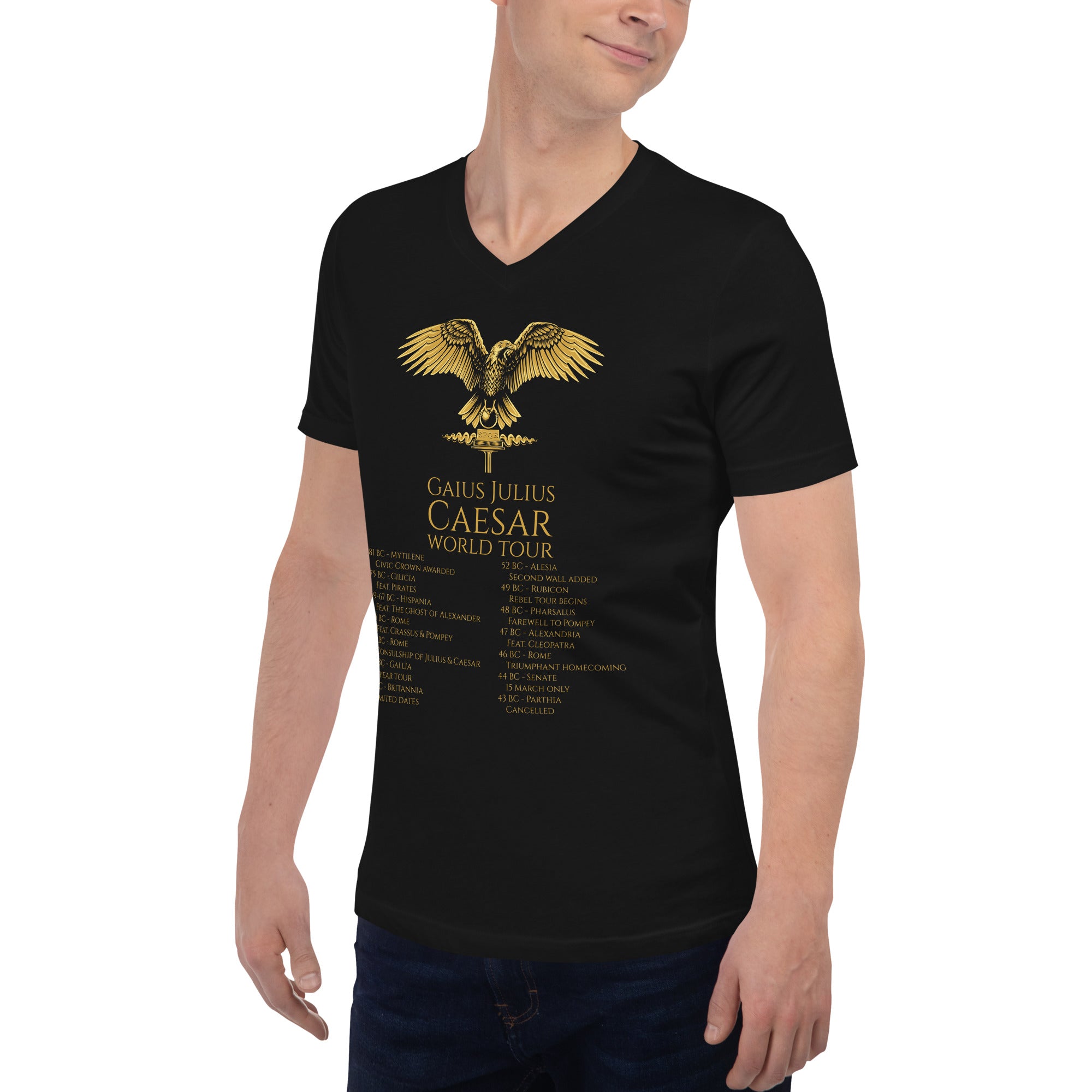 Gaius Julius Caesar World Tour - Ancient Rome - Unisex Short Sleeve V-Neck T-Shirt