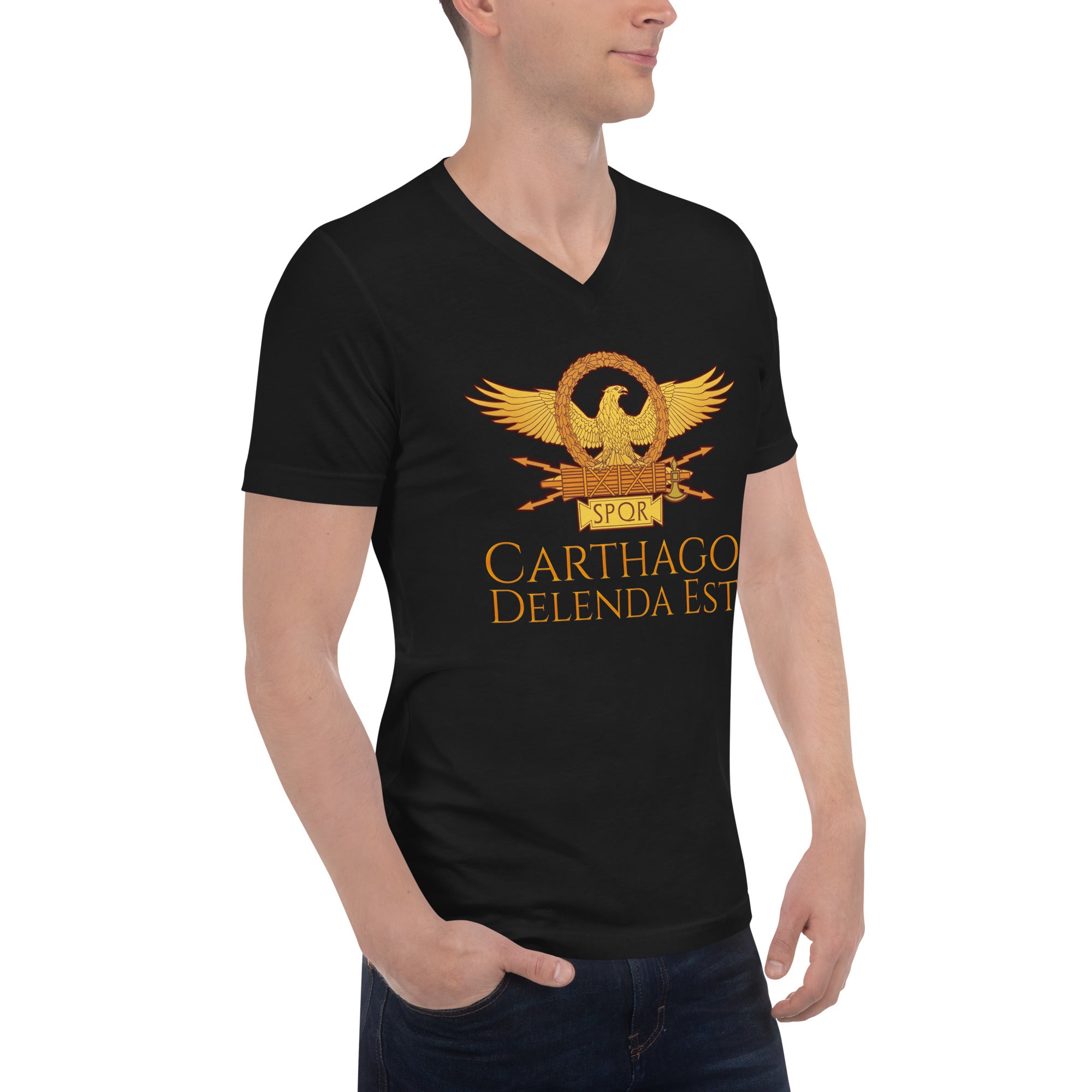 Carthago Delenda Est - Ancient Rome - Unisex Short Sleeve V-Neck T-Shirt