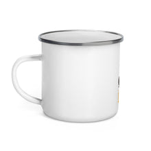 Load image into Gallery viewer, Hodie Cattus, Cras Leo - Today A Cat, Tomorrow A Lion - Classical Latin - Ancient Rome Enamel Mug