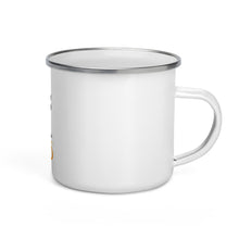 Load image into Gallery viewer, Hodie Cattus, Cras Leo - Today A Cat, Tomorrow A Lion - Classical Latin - Ancient Rome Enamel Mug