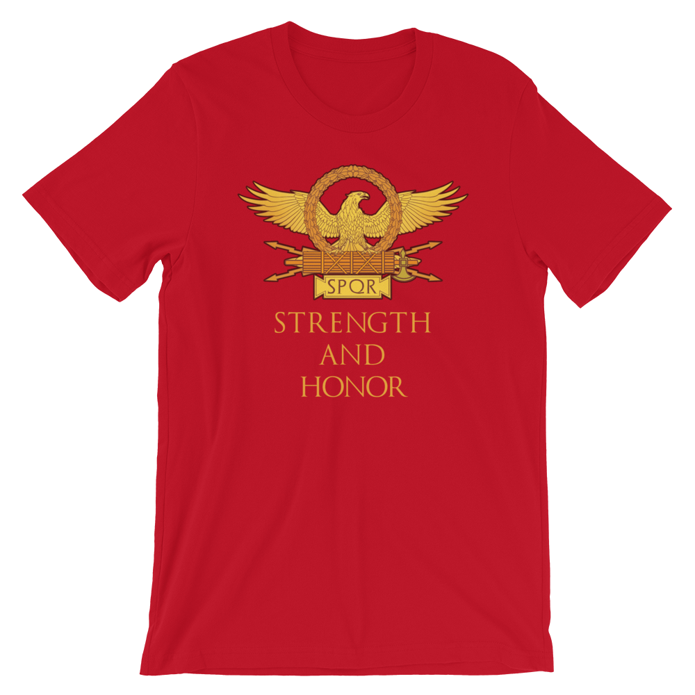 Strength And Honor Roman Eagle SPQR Legionary Standard Aquila Short-Sleeve Unisex T-Shirt