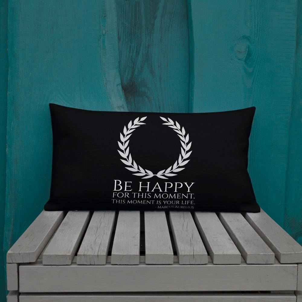 Stoic Philosophy Emperor Marcus Aurelius Quote On Happiness Premium Pillow