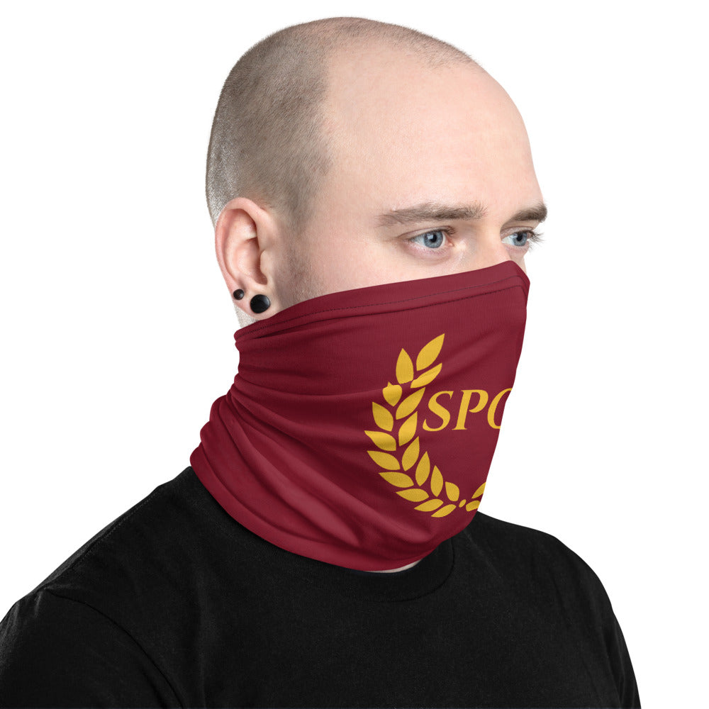 Anti Barbarian Red Laurel Wreath SPQR Neck Gaiter