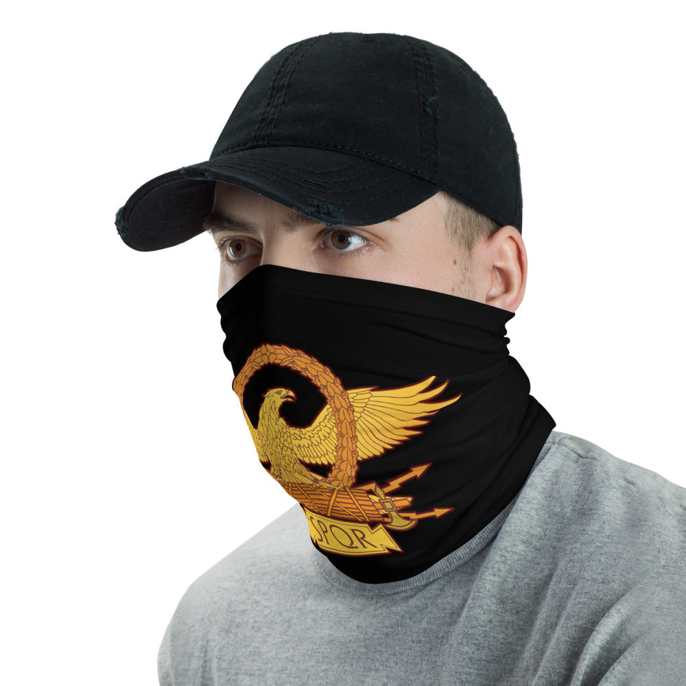 Anti Barbarian Black SPQR Roman Eagle Neck Gaiter