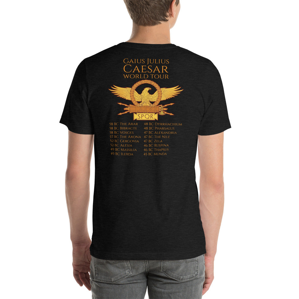 Gaius Julius Caesar World Tour - Ancient Rome Double Sided Print Short-Sleeve Unisex T-Shirt