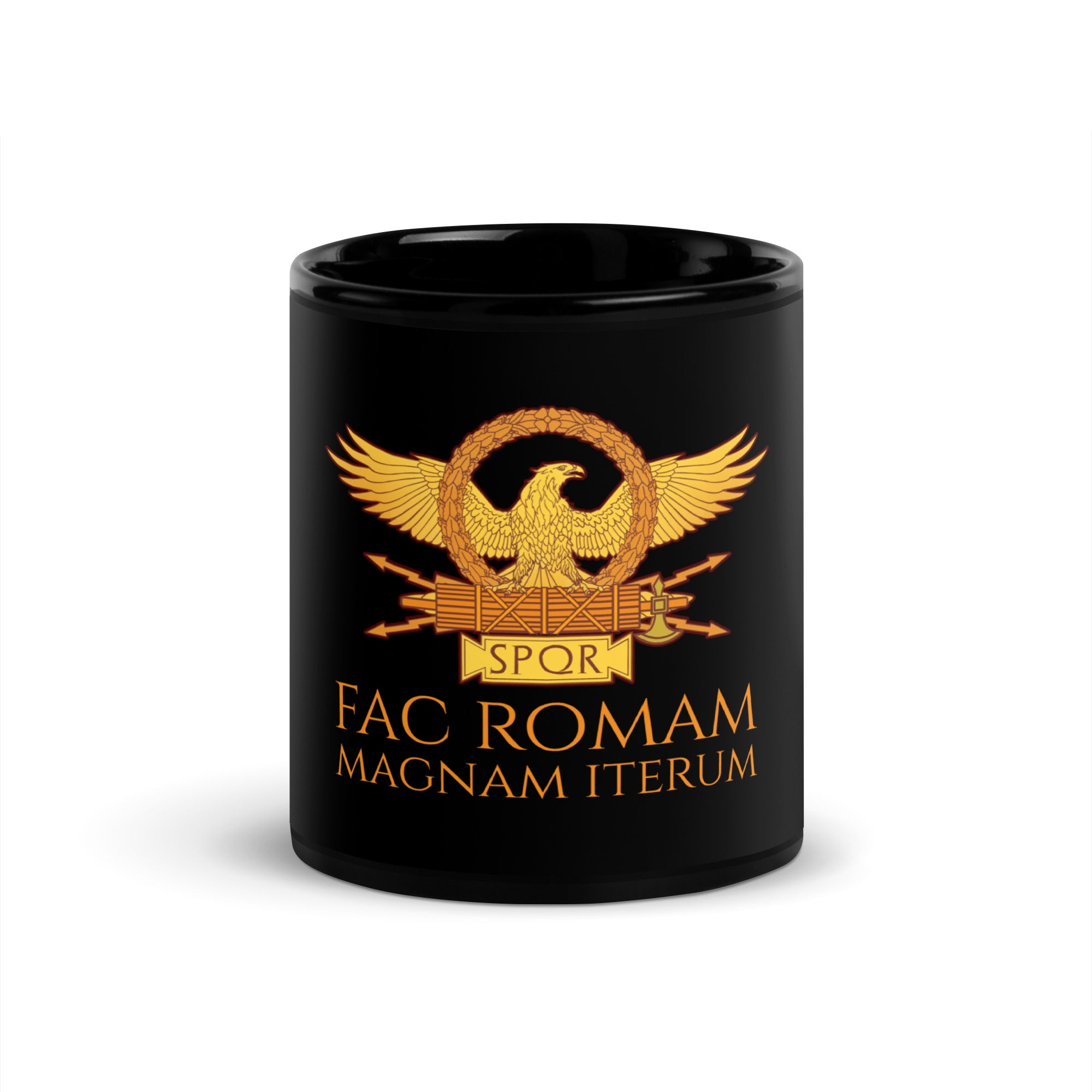Fac Romam Magnam Iterum - Make Rome Great Again - Classical Latin - Black Glossy Mug