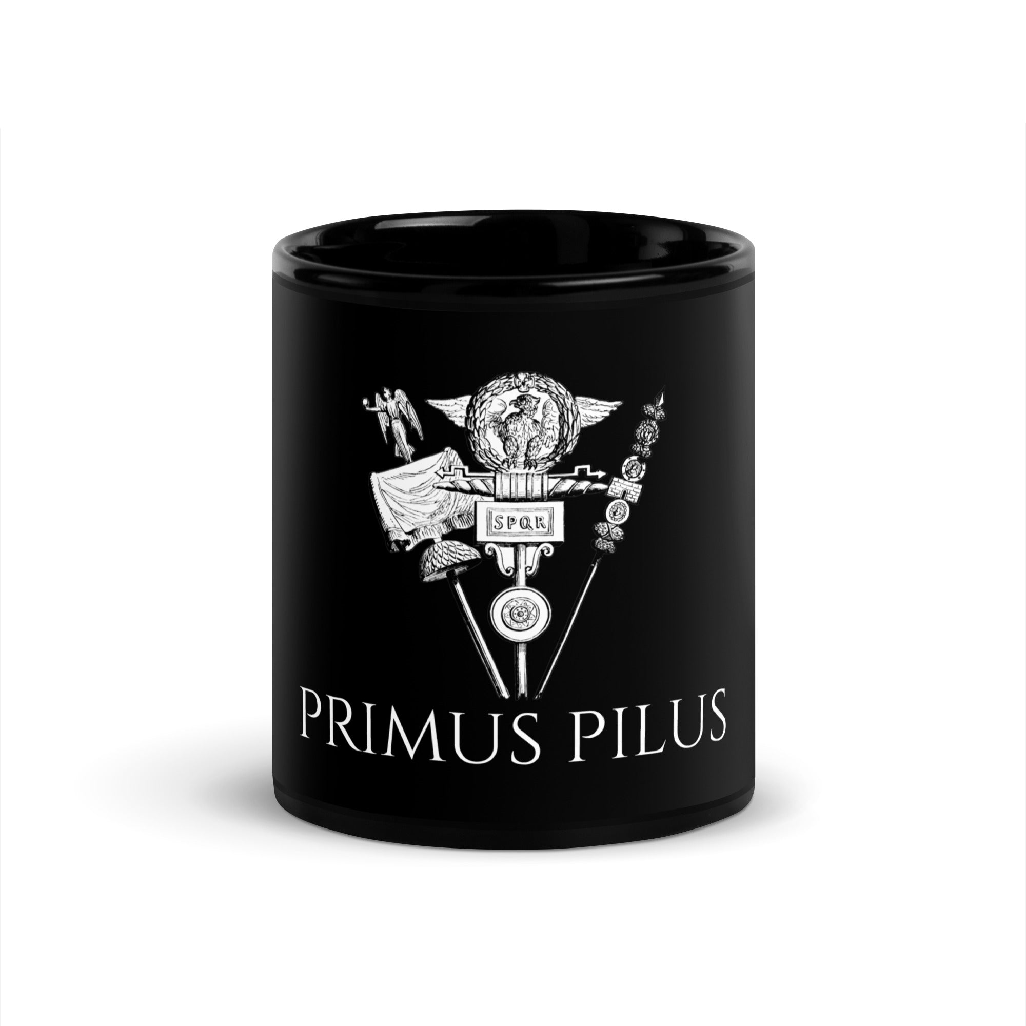 Primus Pilus - Roman Legionary Standard - Black Glossy Mug