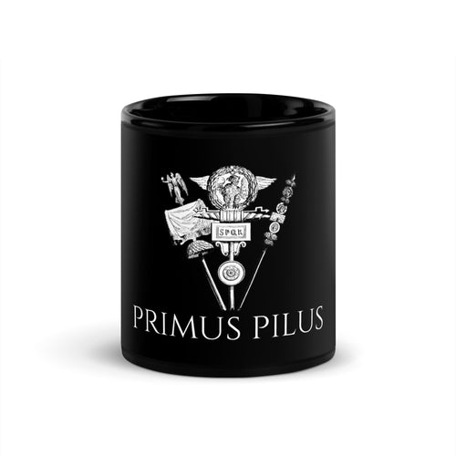 Primus Pilus - Roman Legionary Standard - Black Glossy Mug