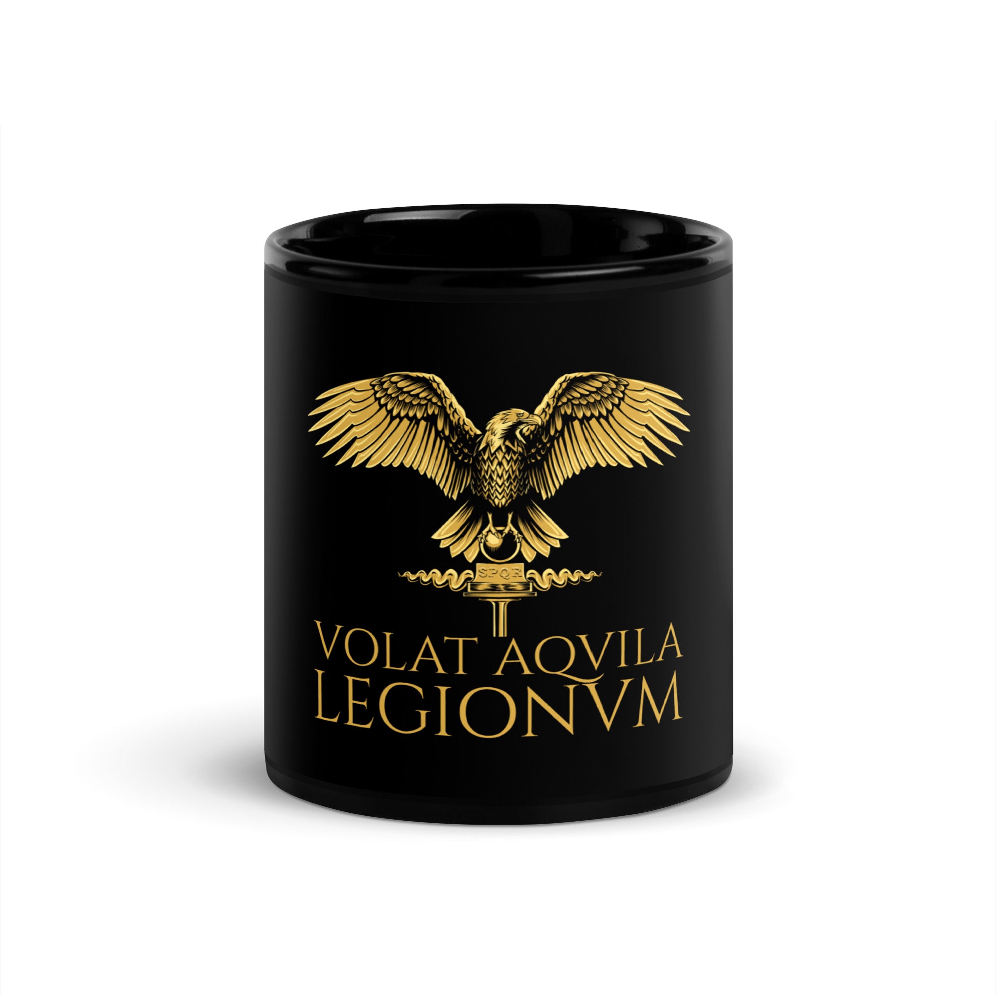 Volat Aquila Legionum - Classical Latin - Ancient Roman Legionary Eagle Black Glossy Mug