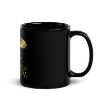 Load image into Gallery viewer, Volat Aquila Legionum - Classical Latin - Ancient Roman Legionary Eagle Black Glossy Mug