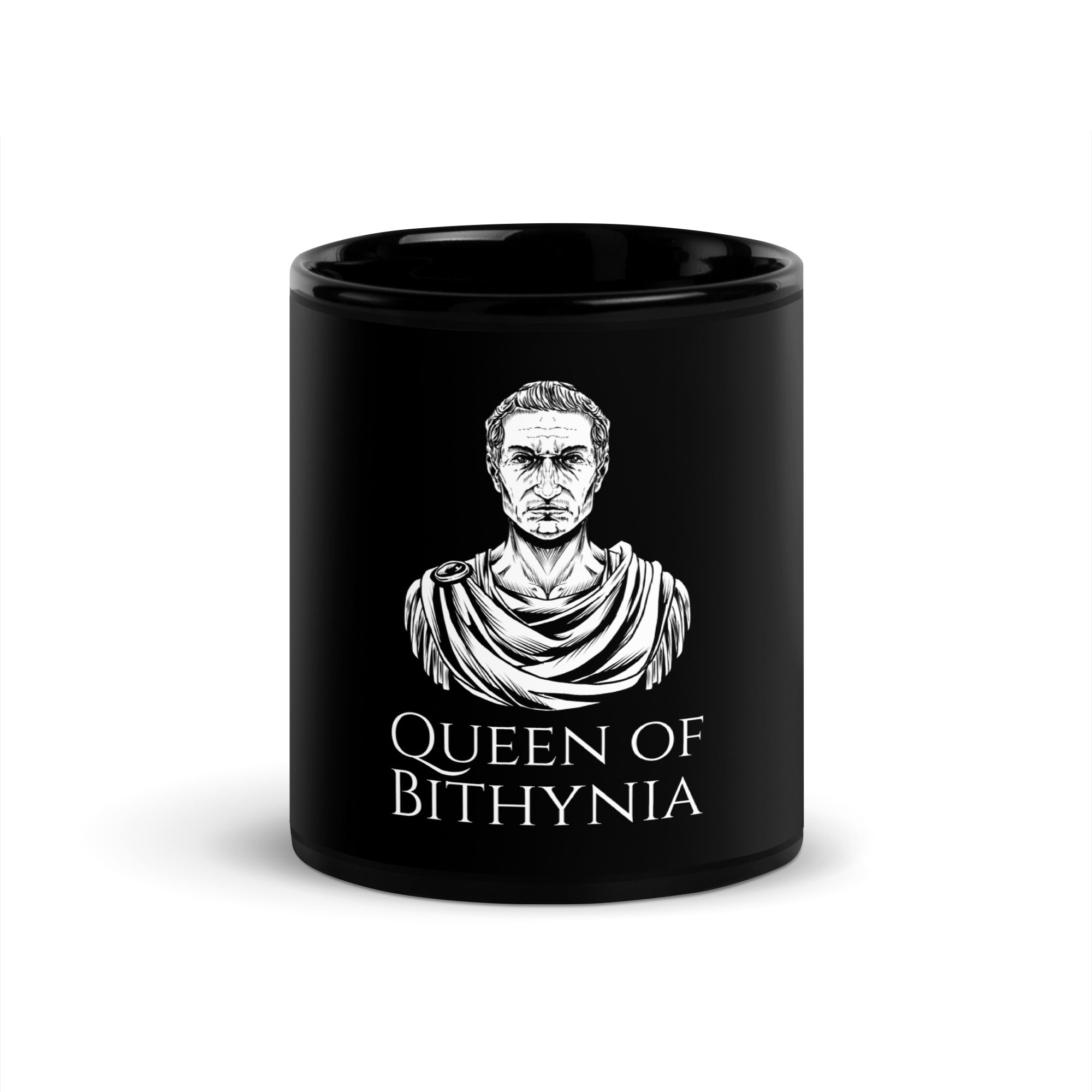 Gaius Julius Caesar - Queen Of Bithynia - Ancient Rome Black Glossy Mug