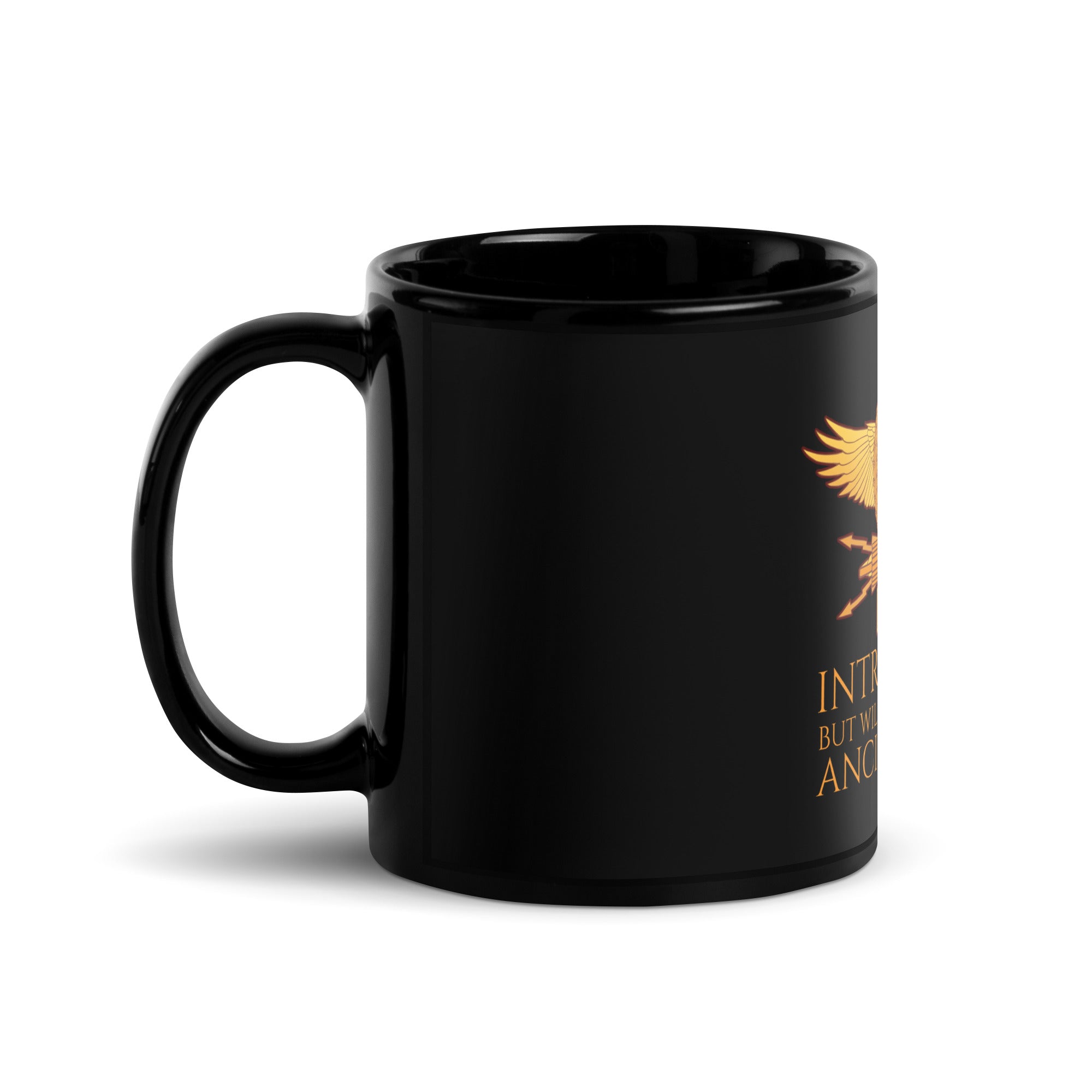 Introverted, But Willing To Discuss Ancient Rome - Roman History Black Glossy Mug