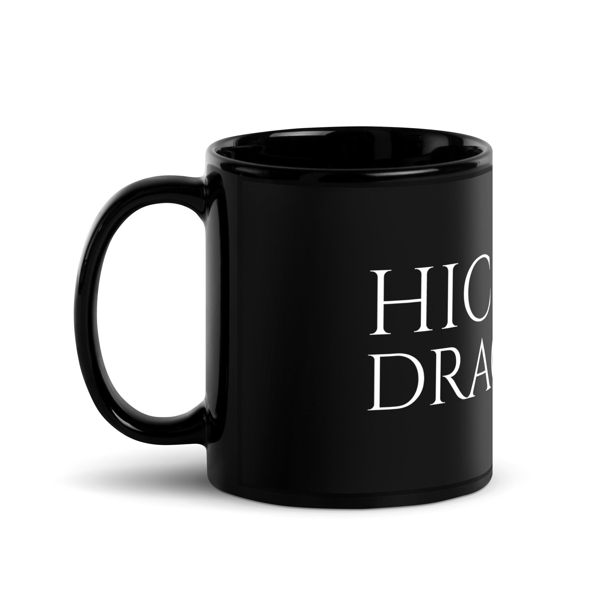 Hic Sunt Dracones - Here Be Dragons - Latin Language Black Glossy Mug