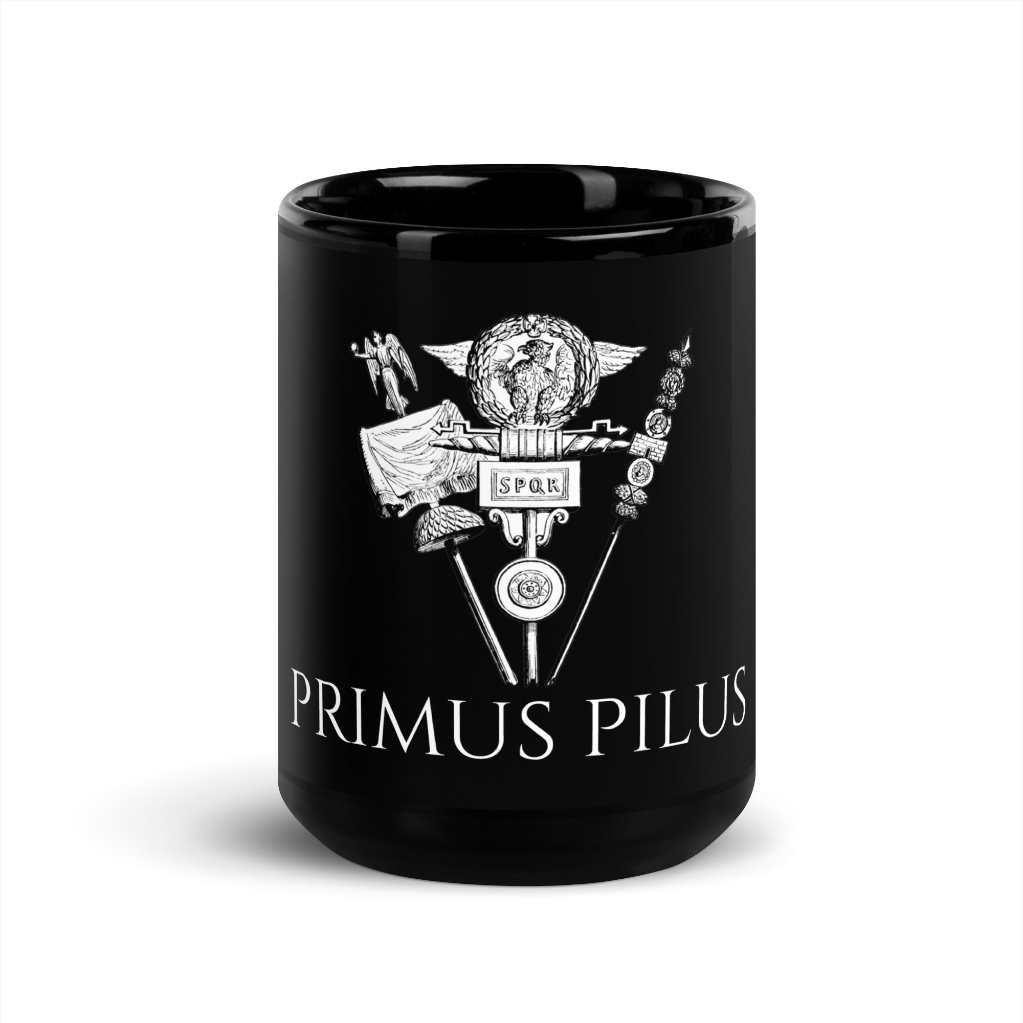 Primus Pilus - Roman Legionary Standard - Black Glossy Mug