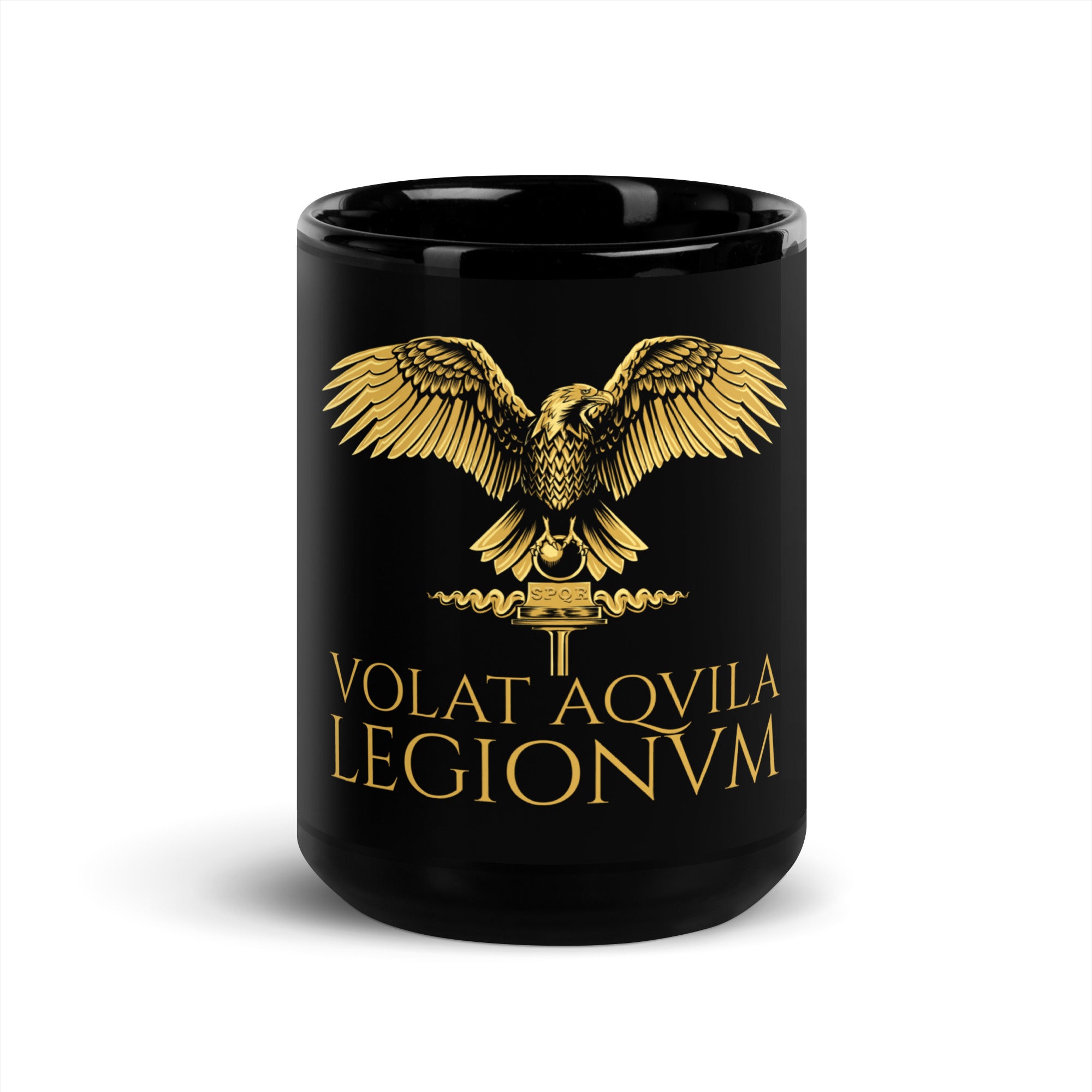 Volat Aquila Legionum - Classical Latin - Ancient Roman Legionary Eagle Black Glossy Mug