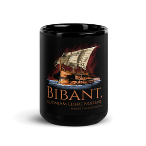 Bibant, Quoniam Edere Nollent! - The Sacred Chickens - First Punic War - Classical Latin Black Glossy Mug