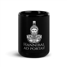 Load image into Gallery viewer, Hannibal Ad Portas! - Second Punic War - Classical Latin - Ancient Rome Black Glossy Mug