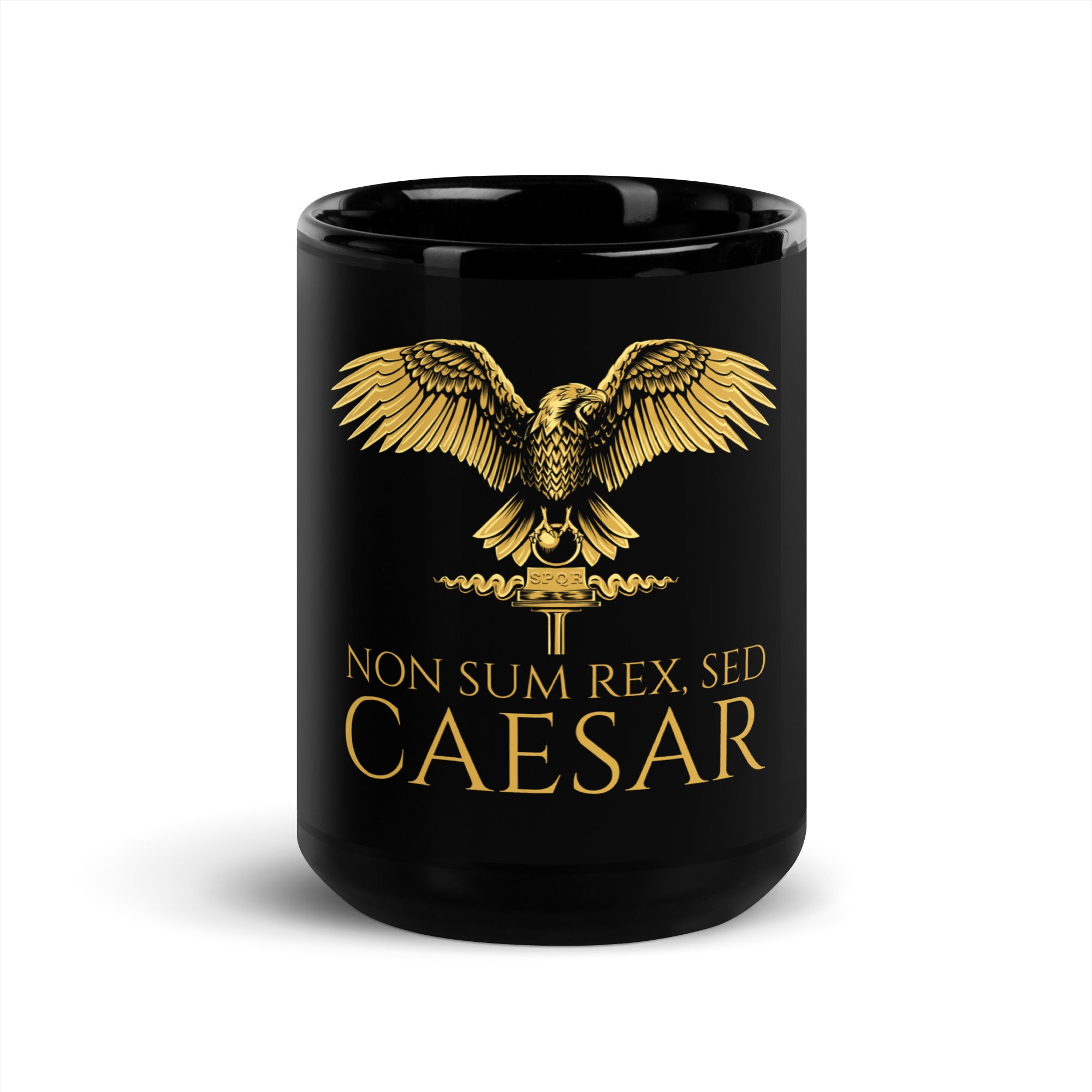 Non Sum Rex, Sed Caesar - Ancient Rome - Classical Latin - Black Glossy Mug