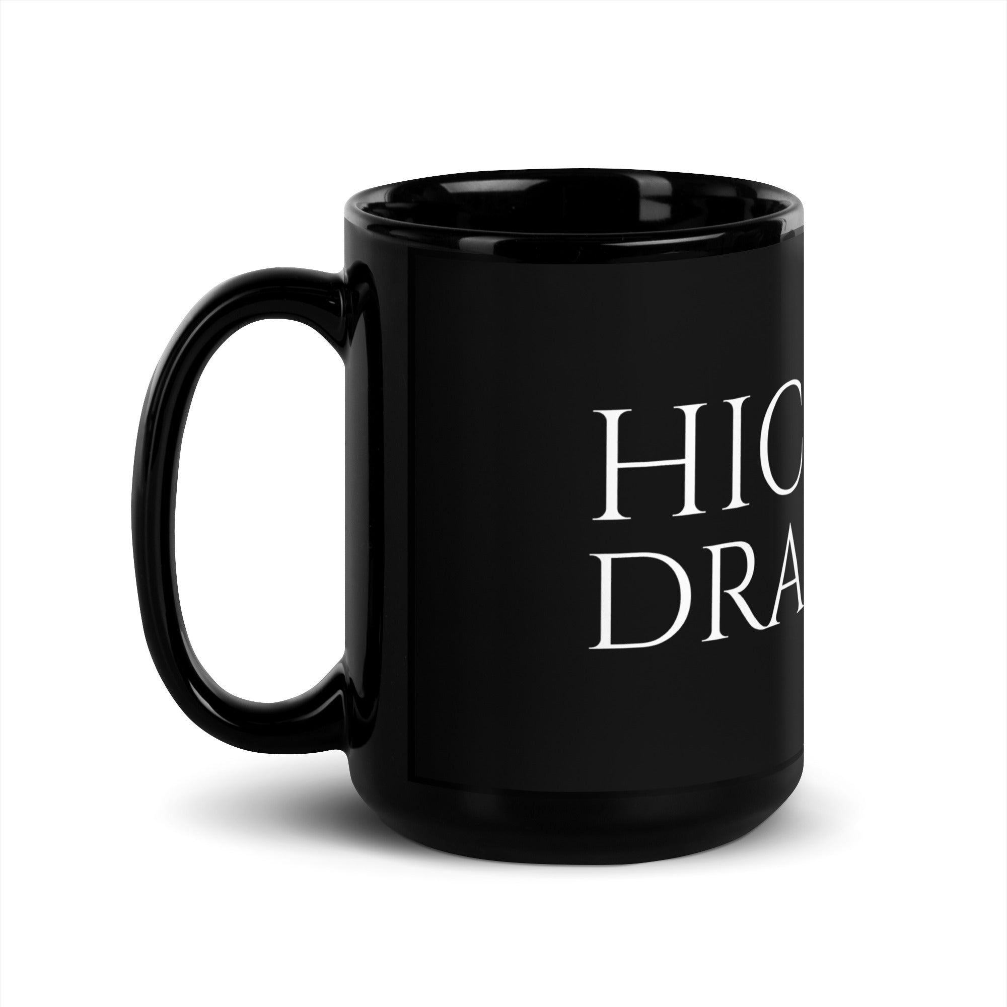 Hic Sunt Dracones - Here Be Dragons - Latin Language Black Glossy Mug