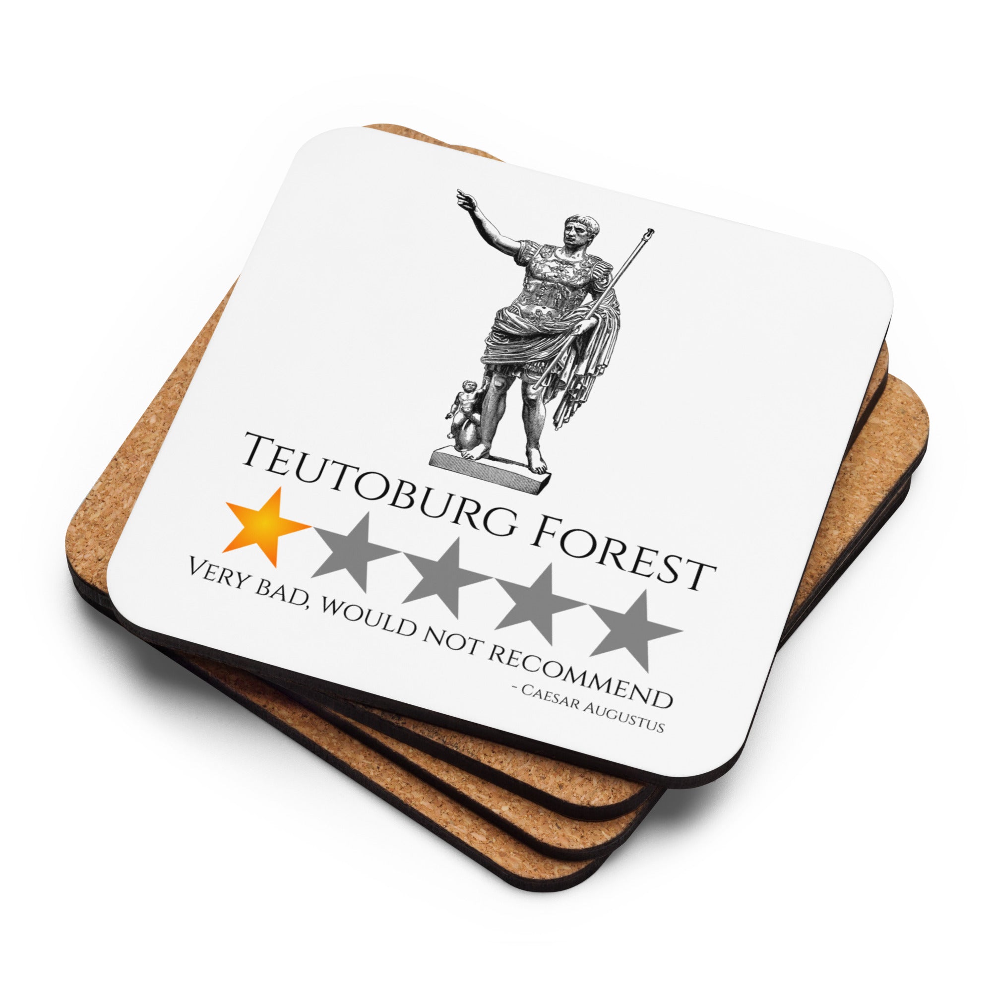 Teutoburg Forest - Caesar Augustus - Ancient Rome Cork-Back Coaster