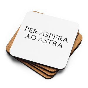 Per Aspera Ad Astra - Motivational Latin Language Cork-Back Coaster