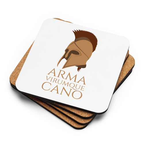 Arma Virumque Cano - I Sing Of Arms And The Man - The Aeneid Roman Mythology Cork-Back Coaster