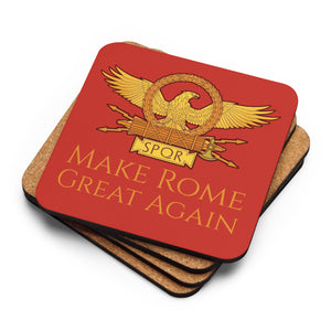 Make Rome Great Again - Ancient Rome Cork-Back Coaster (Red)