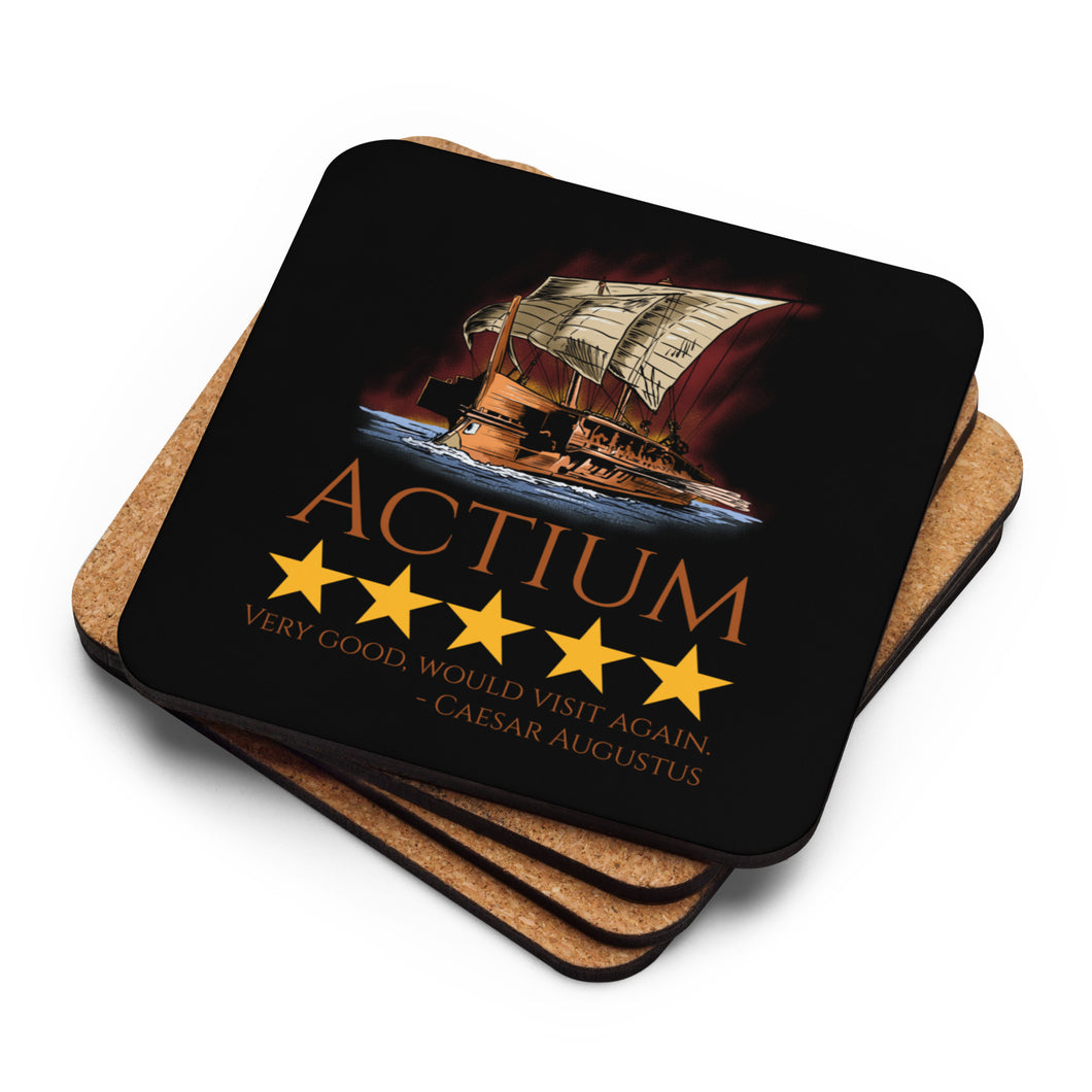 Battle Of Actium - Octavian - Ancient Rome Cork-Back Coaster (Black)