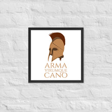 Load image into Gallery viewer, Arma Virumque Cano - I Sing Of Arms And The Man - The Aeneid Roman Mythology Framed poster