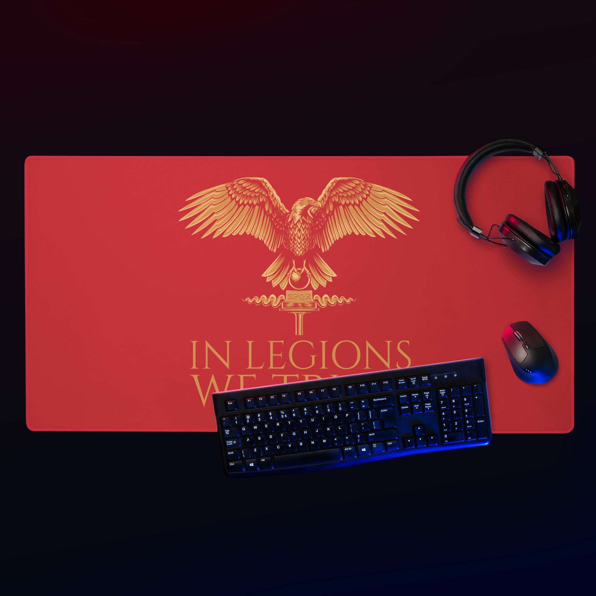 U24 Mousepad Tessile Con Aquila Federale E Stemmi Di 16 Paesi - 23x19 Cm - Base Antiscivolo