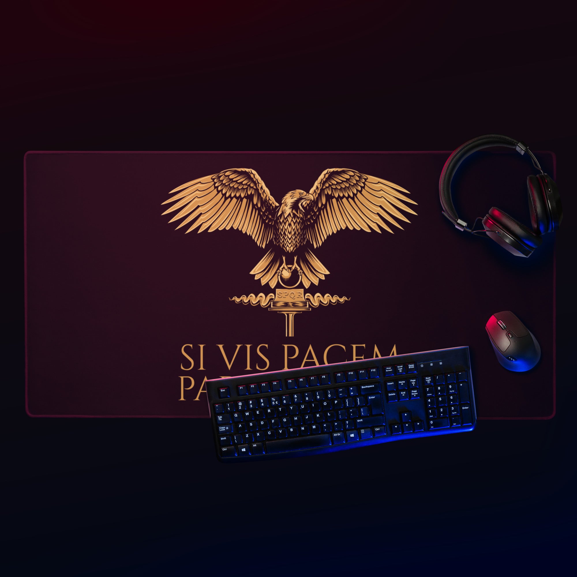 Latin Quote - Si Vis Pacem Para Bellum - Ancient Rome Gaming Mouse Pad