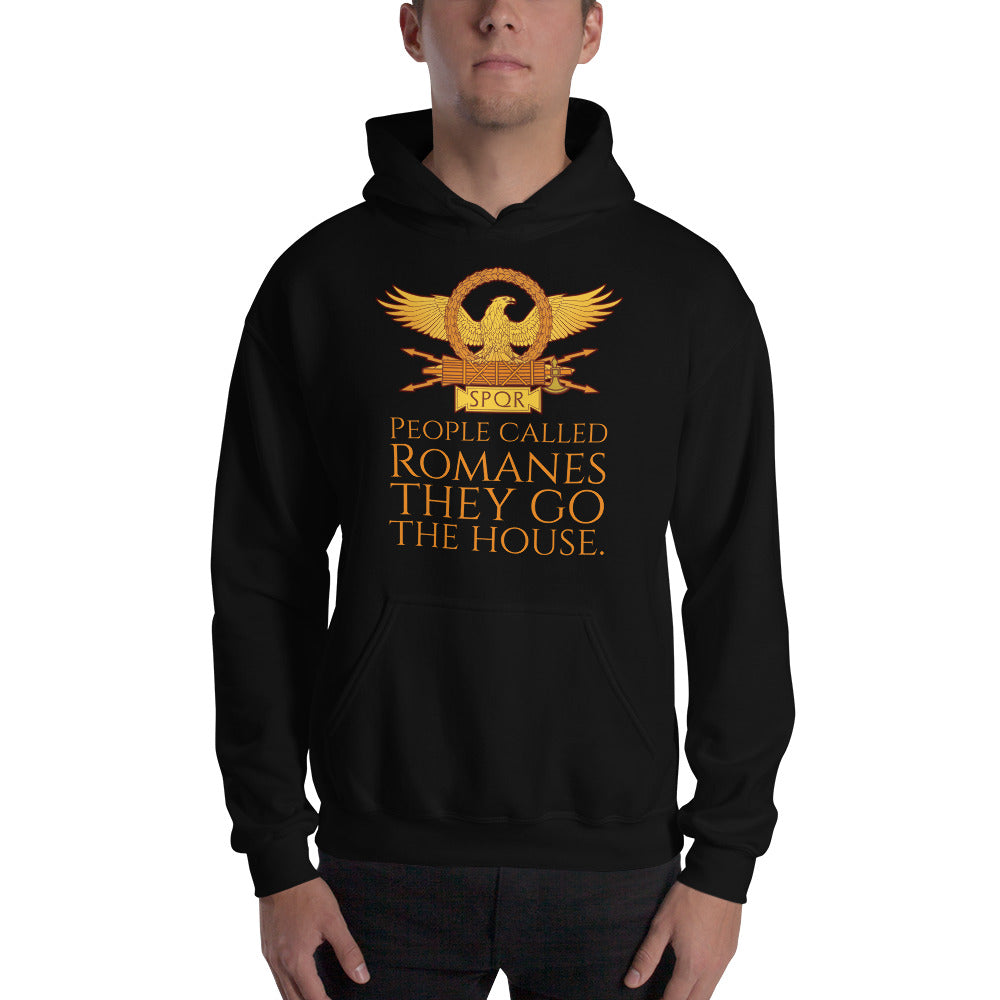 SPQR Lorbeerkranz Hoodie – Kapuzenpulli, Grau Meliert, Unisex
