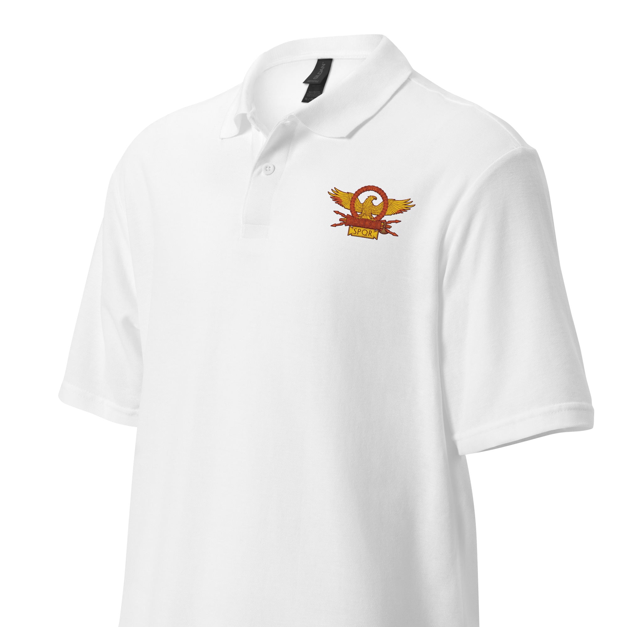 Roman Eagle SPQR - Embroidered Unisex Pique Polo Shirt
