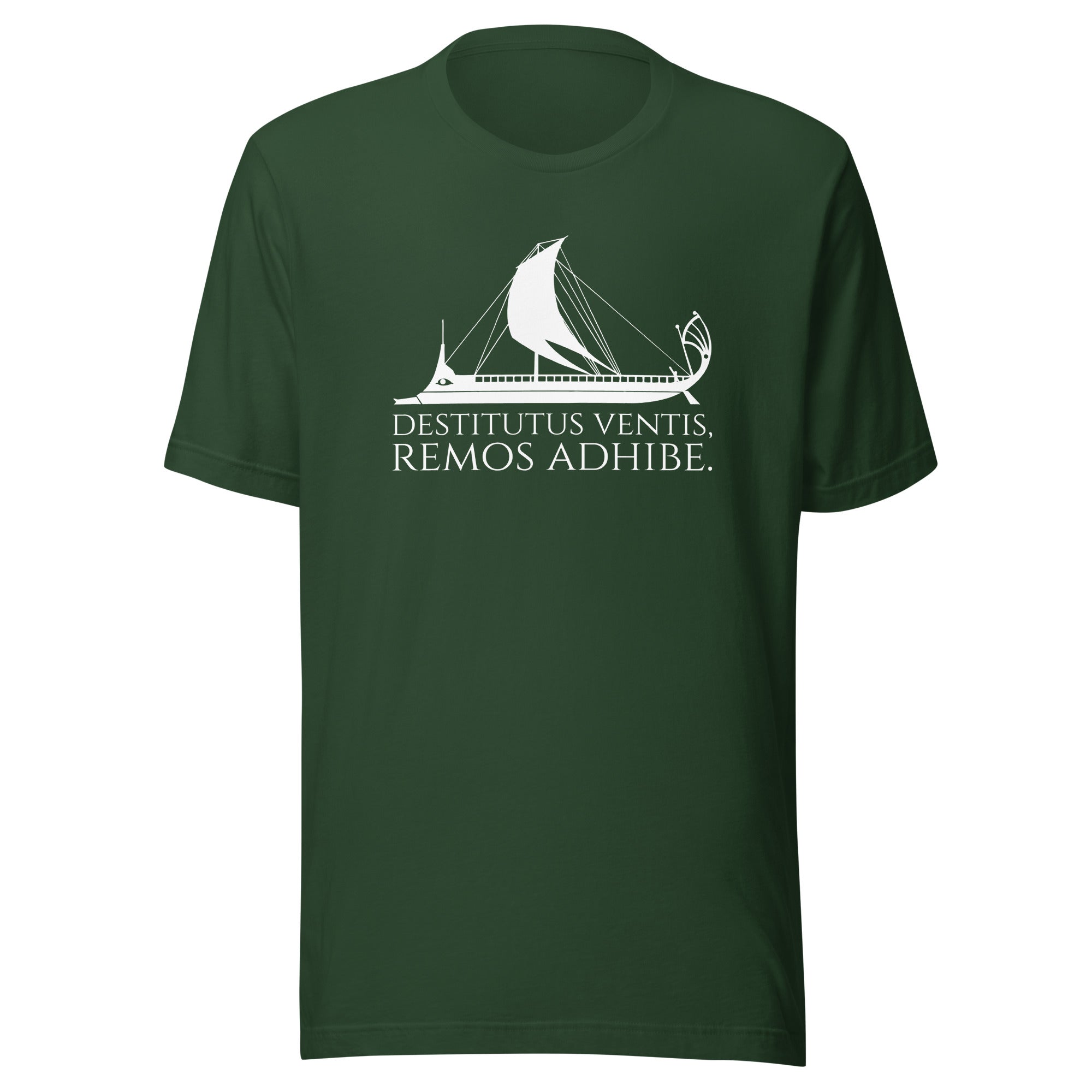 Destitutus Ventis, Remos Adhibe - If The Wind Will Not Serve Take To The Oars - Motivational Stoic Philosophy Latin Unisex T-Shirt