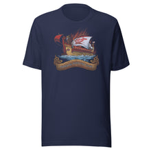 Load image into Gallery viewer, Audentes Fortuna Iuvat - Fortune Favors The Bold - Ancient Roman Quinquereme - Latin Saying Unisex T-Shirt