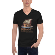 Load image into Gallery viewer, Ancient Rome - The Sacred Chickens - First Punic War - Classical Latin - Unisex Short Sleeve V-Neck T-Shirt