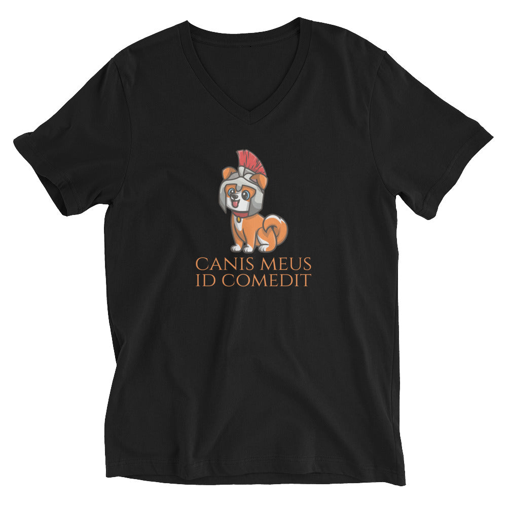 Canis Meus Id Comedit - My Dog Ate It - Latin - Ancient Rome - Unisex Short Sleeve V-Neck T-Shirt