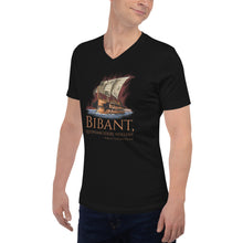 Load image into Gallery viewer, Ancient Rome - The Sacred Chickens - First Punic War - Classical Latin - Unisex Short Sleeve V-Neck T-Shirt
