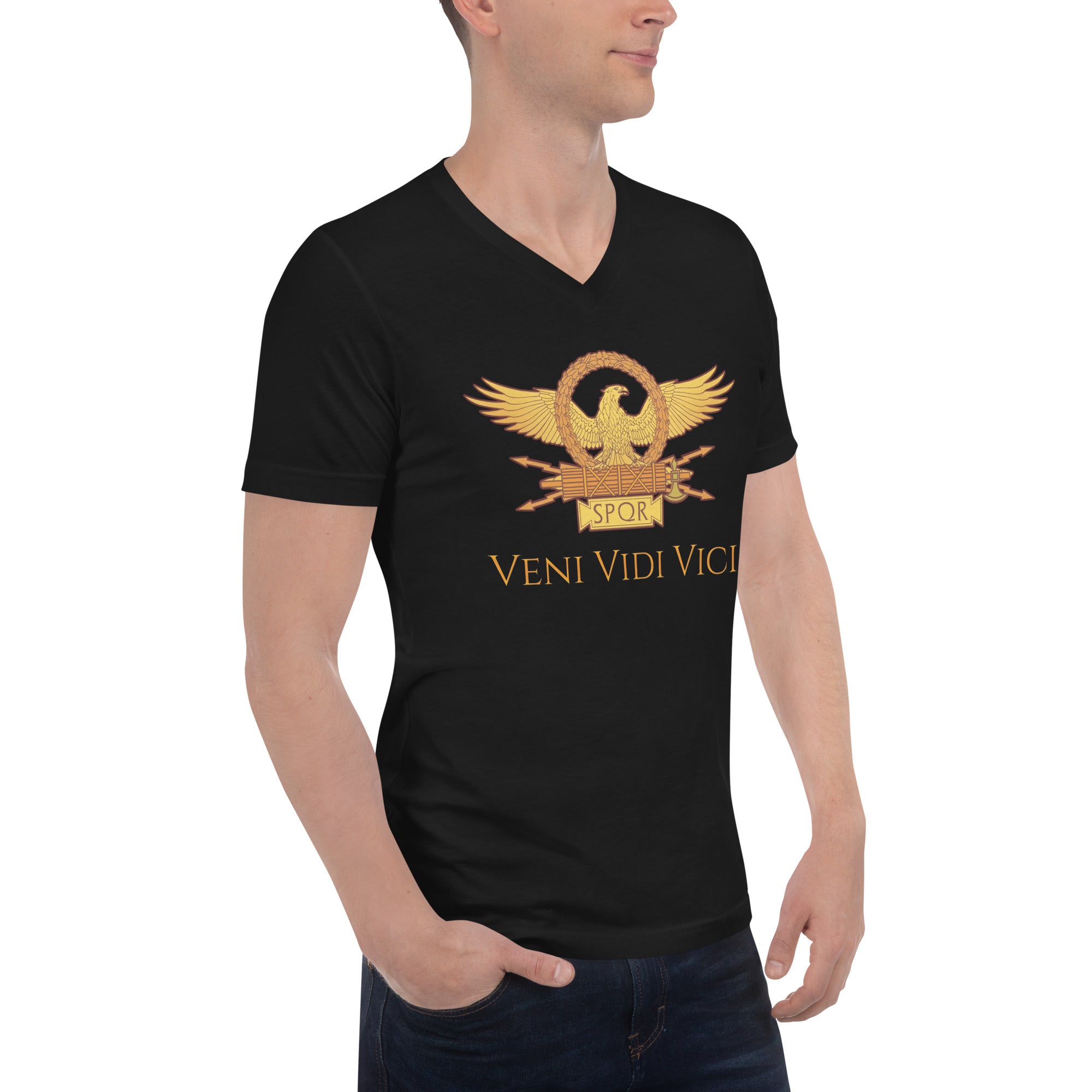 Veni Vidi Vici - Julius Caesar - Ancient Rome - Unisex Short Sleeve V-Neck T-Shirt